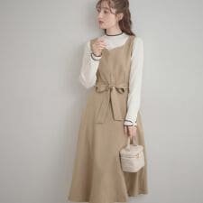 【洗える・ハレの日・通勤】ハートネック フレアージャンスカ