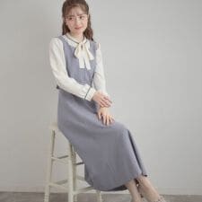 【洗える・ハレの日・通勤】ハートネック フレアージャンスカ