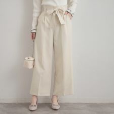 ウエストリボン サスペンダー付きワイドパンツ