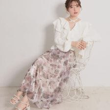 【洗える・通勤】Springオーガンフルールスカート