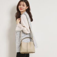 2wayレザー調ハンドバッグ