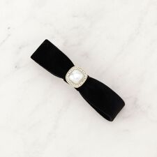 ベロアリボンパール調バレッタ