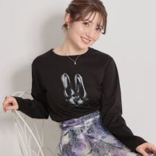 【綿100％・洗える】パリジェンヌ プリントTシャツ