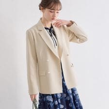 【洗える・ハレの日・通勤】パール調ボタン テーラードジャケット