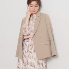 【洗える・ハレの日・通勤】パール調ボタン テーラードジャケット