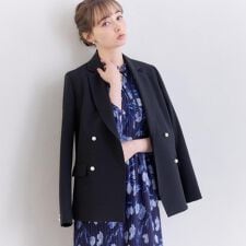 【洗える・ハレの日・通勤】パール調ボタン テーラードジャケット