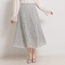 【洗える】コードフラワーレース スカート