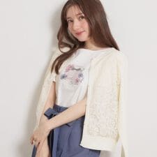 【洗える】コードレース カーディガン