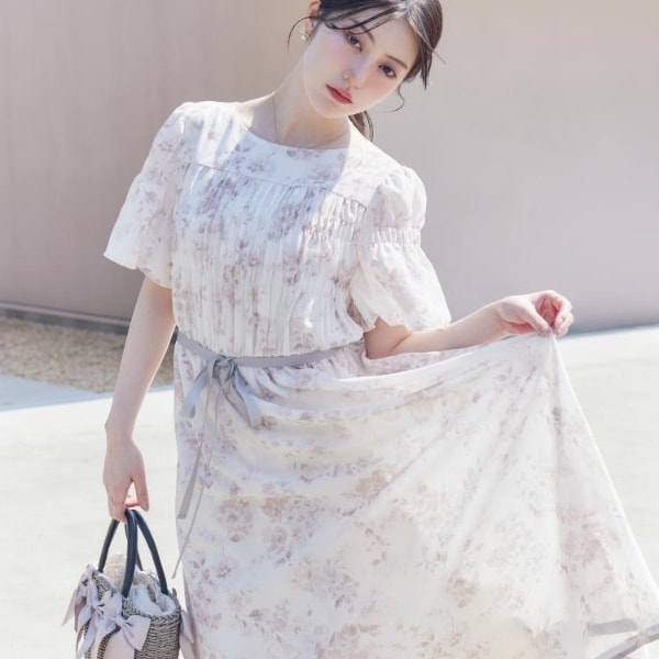洗える】クラウディフラワー ワンピース | クチュールブローチ(Couture