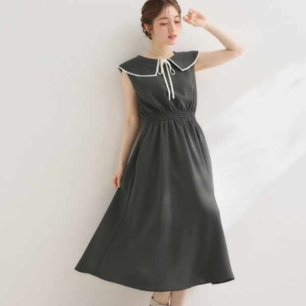 洗える】リネンライク マリンワンピース | クチュールブローチ(Couture