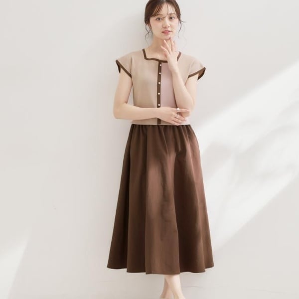 バイカラーニットドッキングワンピース | クチュールブローチ(Couture