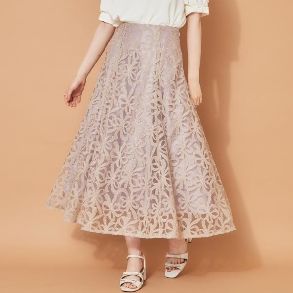 洗える】リボン エンブロ スカート | クチュールブローチ(Couture