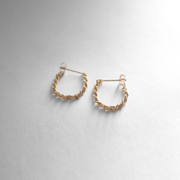 K10中空ロープチェーン フープピアス | ココシュニック(COCOSHNIK