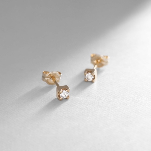 COCOSHNIK Diamond Pierced Earrings-