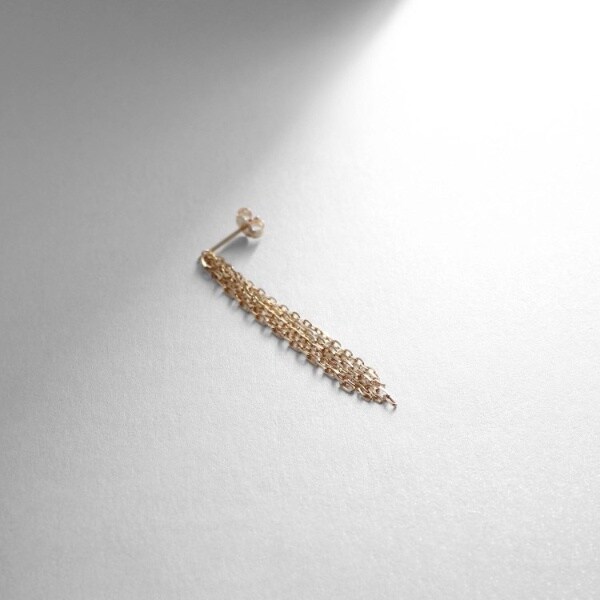 COCOSHNIK S字ラインチェーンピアス K10 イエローゴールド ココシュ