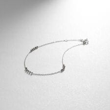 プラチナ カットビーズ ステーションブレスレット