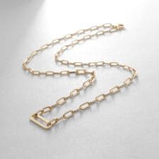 K18中空プリムクラスプ ネックレス