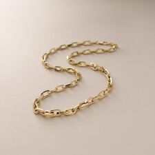 K18中空オクタゴンケーブルチェーン ネックレス