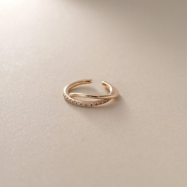 K10ダイヤモンド クロスライン イヤーカフ | ココシュニック(COCOSHNIK