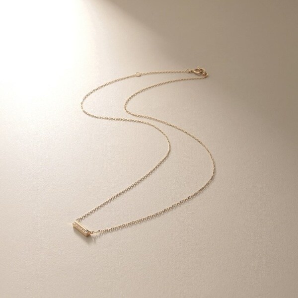 COCOSHNIK K10 バーネックレスイエローゴールドアガットエテ