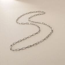 ココシュニック(COCOSHNIK)のプラチナ中空プリムケーブルチェーンL ネックレス（55cm）