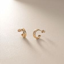 K10ダイヤモンド 甲丸フープ スタッドピアス