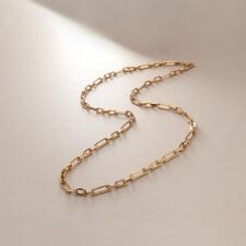 K18中空プリム3・1フィガロ ネックレス（60cm）