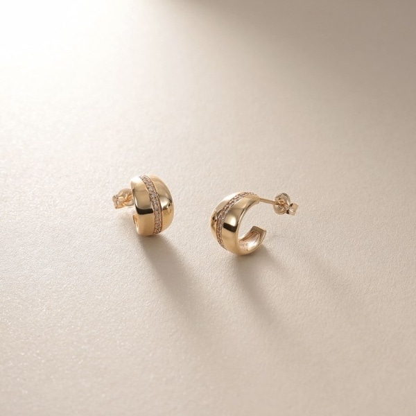 COCOSHNIK　ココシュニック　ダイヤモンド　キヘイ　スタッドピアス K10キヘイ×ベネチアンチェーン スタッドピアス （ピアス