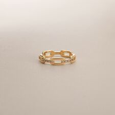 K18ダイヤモンド ケーブルチェーンモチーフ リング