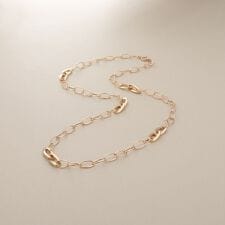 K10PCフラットアズキステーション ネックレス