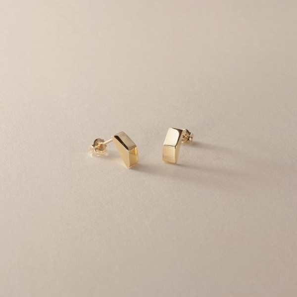 K10ポリッシュ×ミラーカット S字ライン チェーンピアス | ココシュ