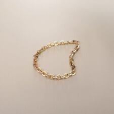 K18中空フラットアズキチェーン ブレスレットL