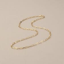 K18中空プリムケーブルチェーン ネックレスL（50cm）