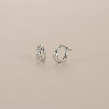 プラチナ 甲丸スプリット フープピアス