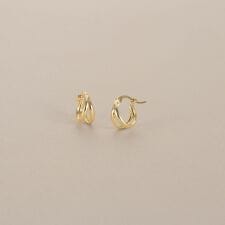 K18甲丸スプリット フープピアス