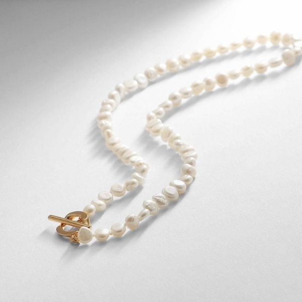 D707 マベパール 真珠 ダイヤ 0.01ct ネックレス オメガチェーン