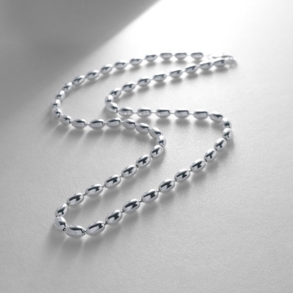 シルバー デザインチェーン オーバルボールL ネックレス | ココシュ