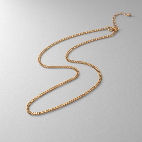 シルバー デザインチェーン カーブネックレス GP | ココシュニック