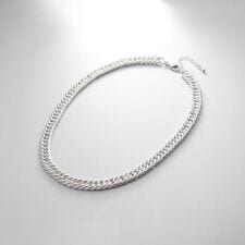 シルバー デザインチェーン ホロウカットダブルカーブネックレス