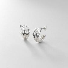 シルバー スモールフープ タングルドピアス