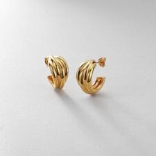 シルバー スモールフープ タングルドピアス GP