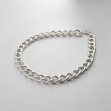 シルバー デザインチェーン ホロウボリュームカーブネックレス