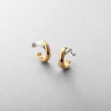 ココシュニック オンキッチュ(COCOHNIK onkitsch)のシルバー コンビカラー スモールフープ ダブルプランプピアス