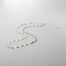 シルバー コンビカラー デュアルペタルネックレス