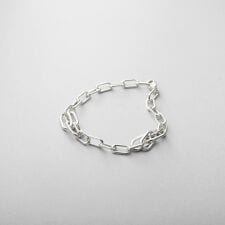 シルバー デザインチェーン ケーブルタングルブレスレット