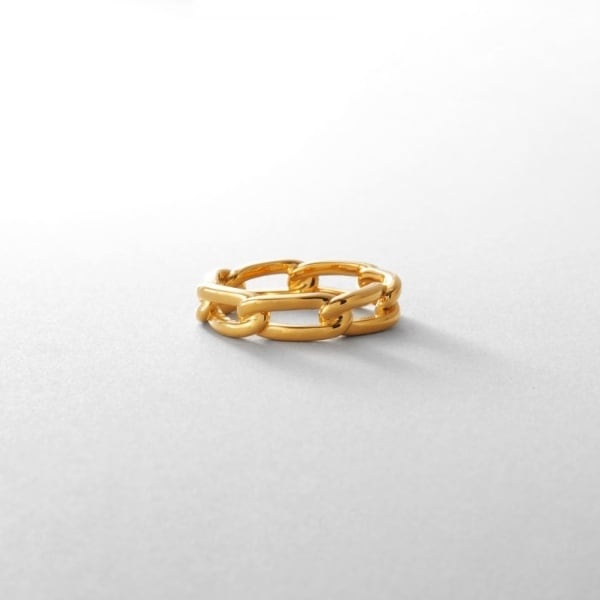 シルバー ロングカーブチェーンモチーフリング（16号、18号） GP