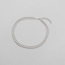 シルバー ダブルボールチェーンネックレス