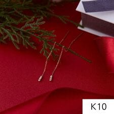 【K10】スウィングビジューアメリカンピアス/BOX付き