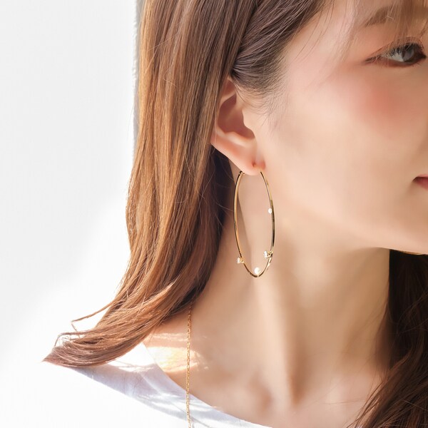 スプラッシュビックフープピアス ホワイト 即納特典付き フィービィー