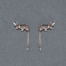 【シリーズ累計販売10000点突破！】２ｗａｙフラワリービジューピアス＆イヤリング　ローズゴールド